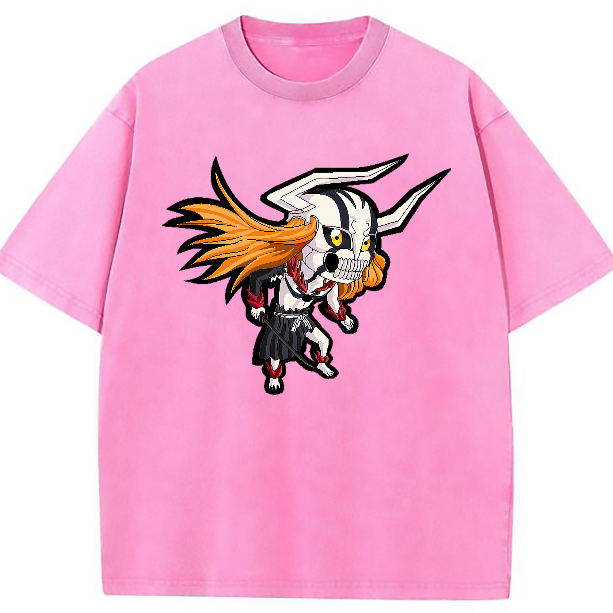 （画像用） ブリーチ 黒崎一護（くろさき いちご）BLEACH Kurosaki Ichigo 綿100% ヴィンテージ風 半袖Tシャツ（フロントプリント）
